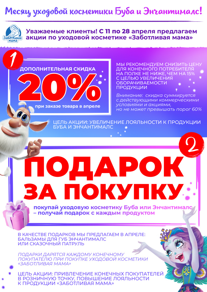 Месяц уходовой косметики Буба и Энчантималс